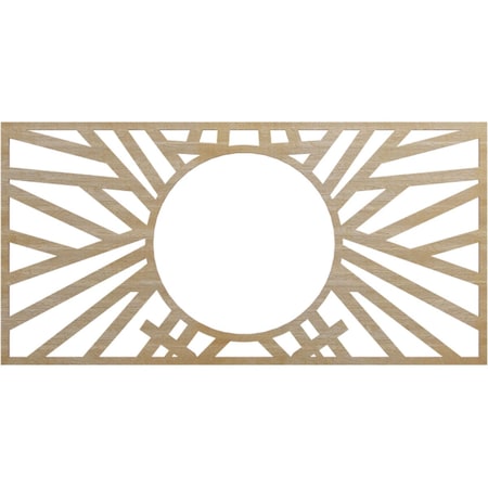 Ekena Millwork Hoover Wood Fretwork Pierced Ceiling Medallion, Hickory, 32"W x 16"H x 11 7/8"ID x 3/8"T CMWP32X16X0375HOHI